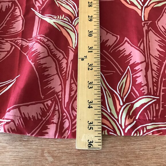 Bishop Street Hawaiian Shirt Men 2XL Red Floral Button Up Pocket Short Sleeve - Picture 6 of 11